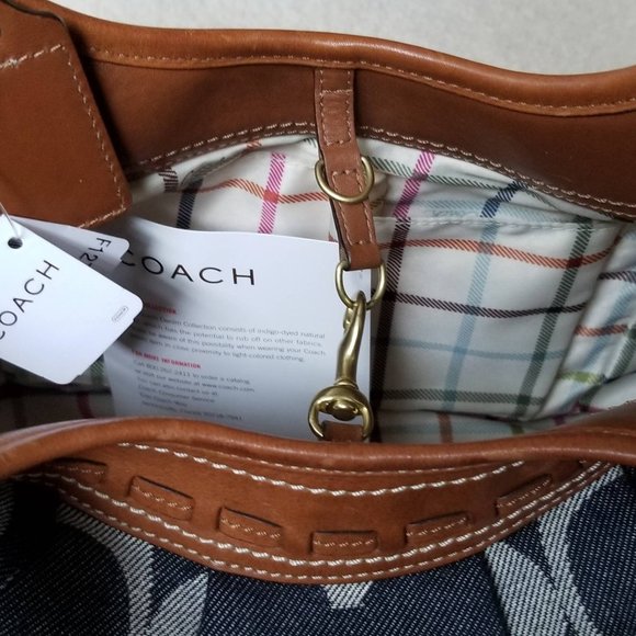 Vintage Coach Leather and Denim Collection Bag - Picture 6 of 14